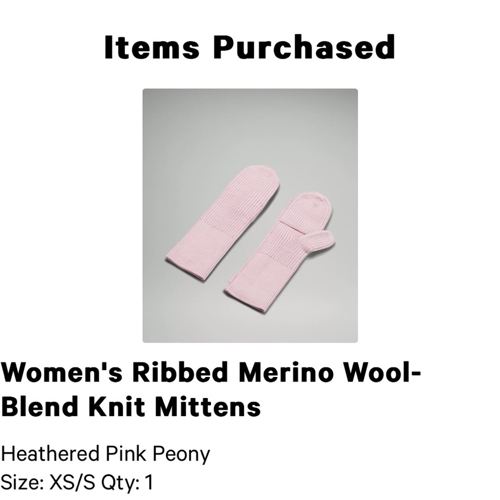 Women's lululemon ribbed merino-wool blend knit mittens